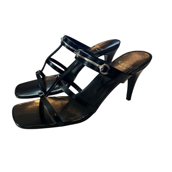 Gucci CR 24 75 Divine Leather High Heel Slip On Mule Horsebit NEW EU 37 US 7 - Picture 1 of 11